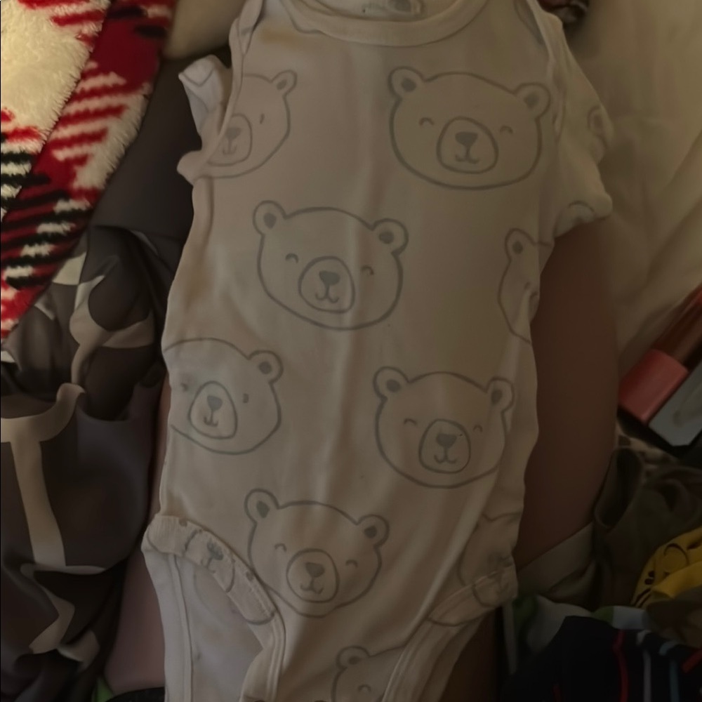 Adorable Bear Print Kids One Piece